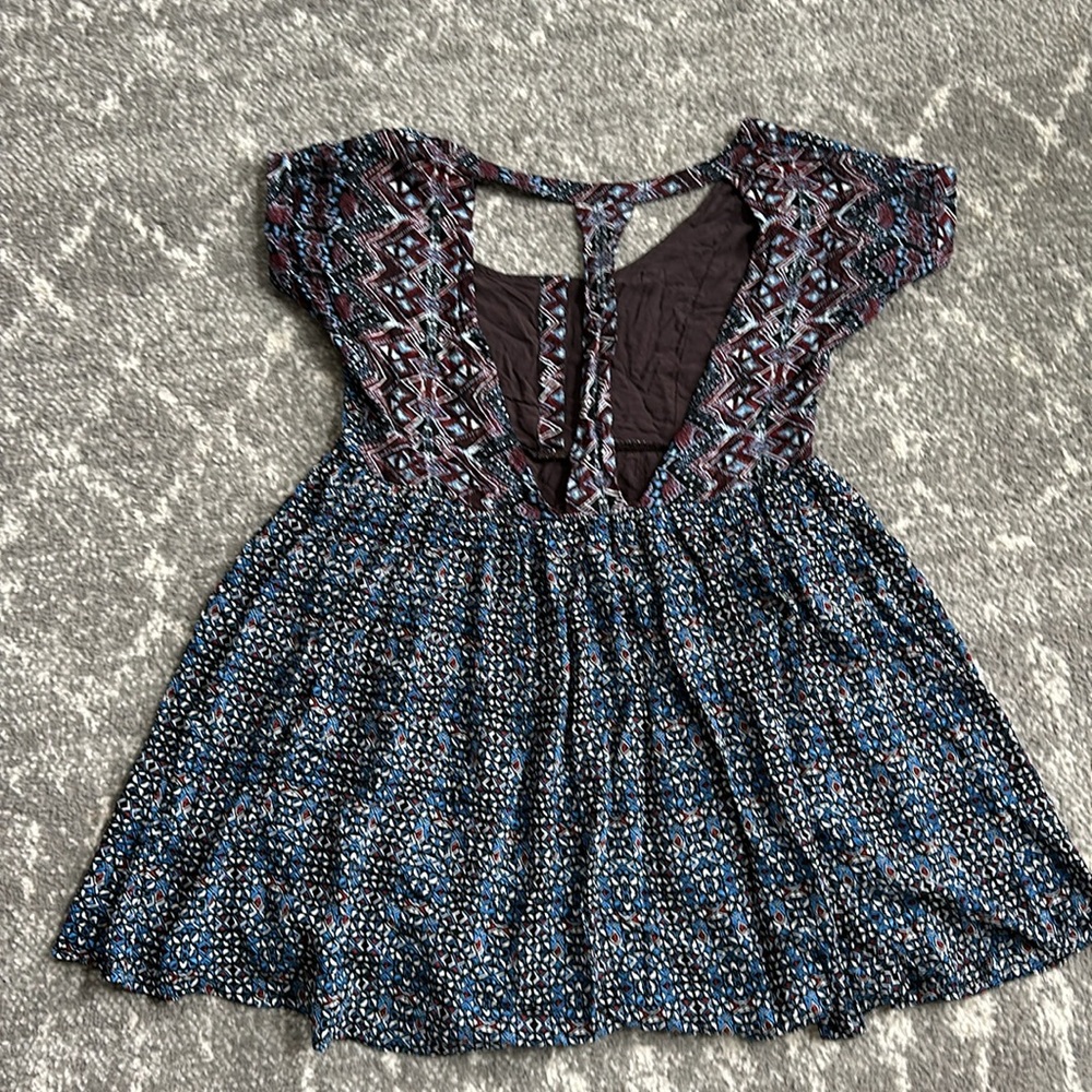 Free People Sundoen Babydoll Dress In Blue EUC - Picture 10 of 11